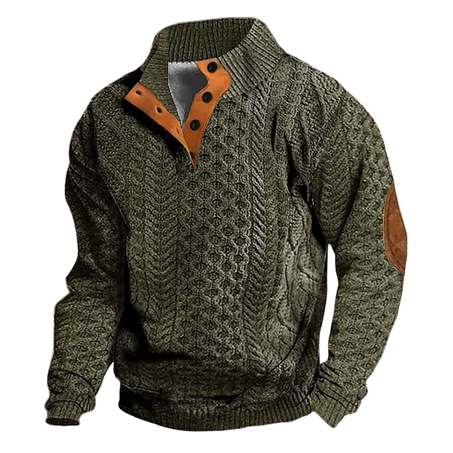 Men'S Autumn Hoodless Vintage Textured Printed Long Sleeve