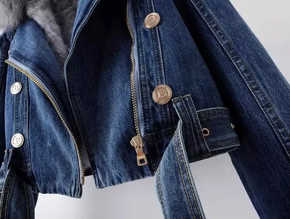 Short Thicken Denim Jacket for Women