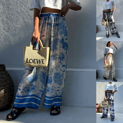 Bohemian Wide Leg Casual Pants