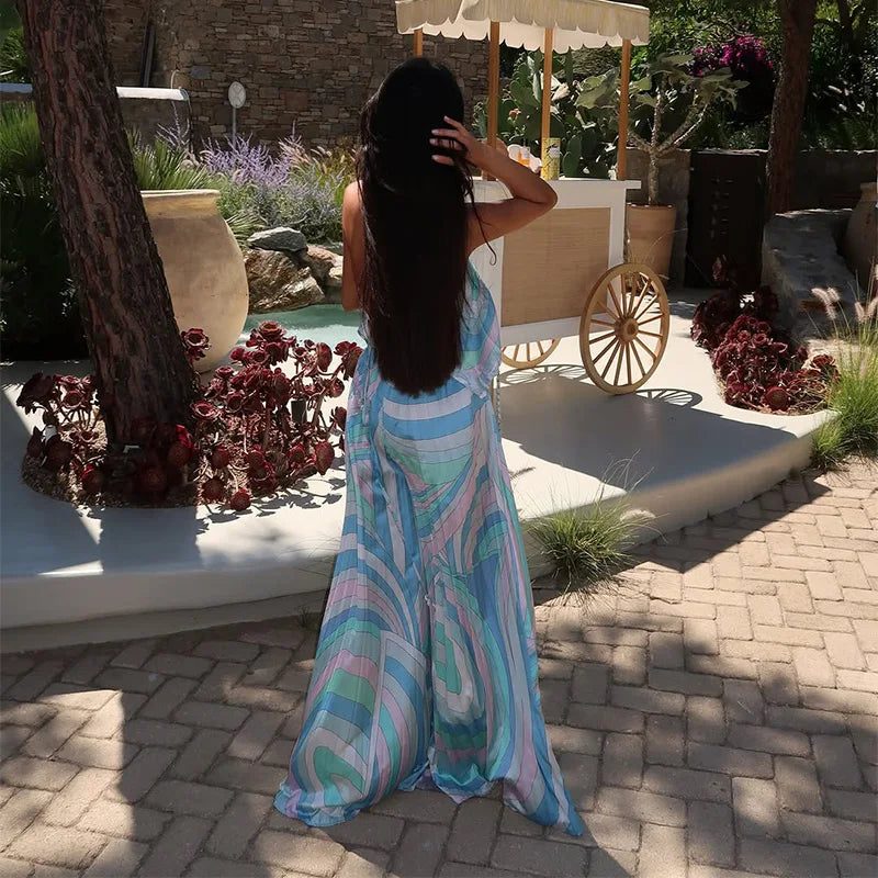 Pucci Light Blue iced blue HAlter neck