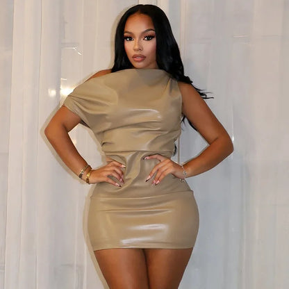 Offshoulder faux leather