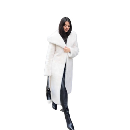 Fur Hooded Long Jacket