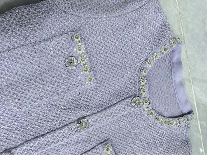 Lavander Luxury Crystal Knitted Dresses