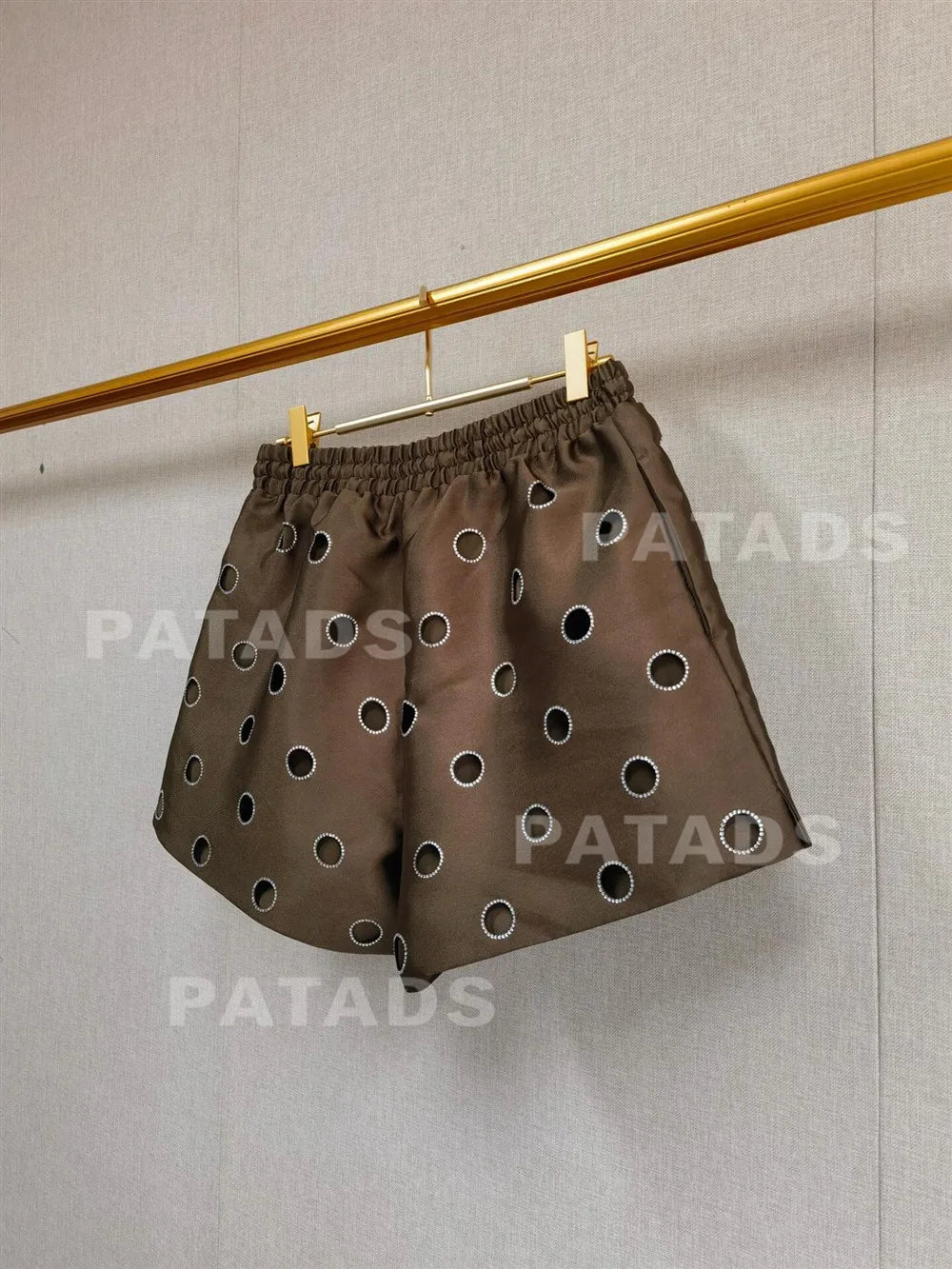 MaSande Early Autumn New Women's Fashionable Hollow out High Waist Drawstring Shorts Ring Detail Casual Pants Straight Leg - Shellss