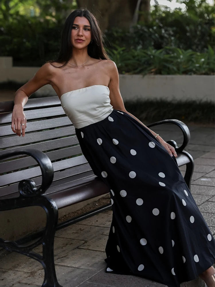 1 Sexy Patchwork Polka Dots Backless dress