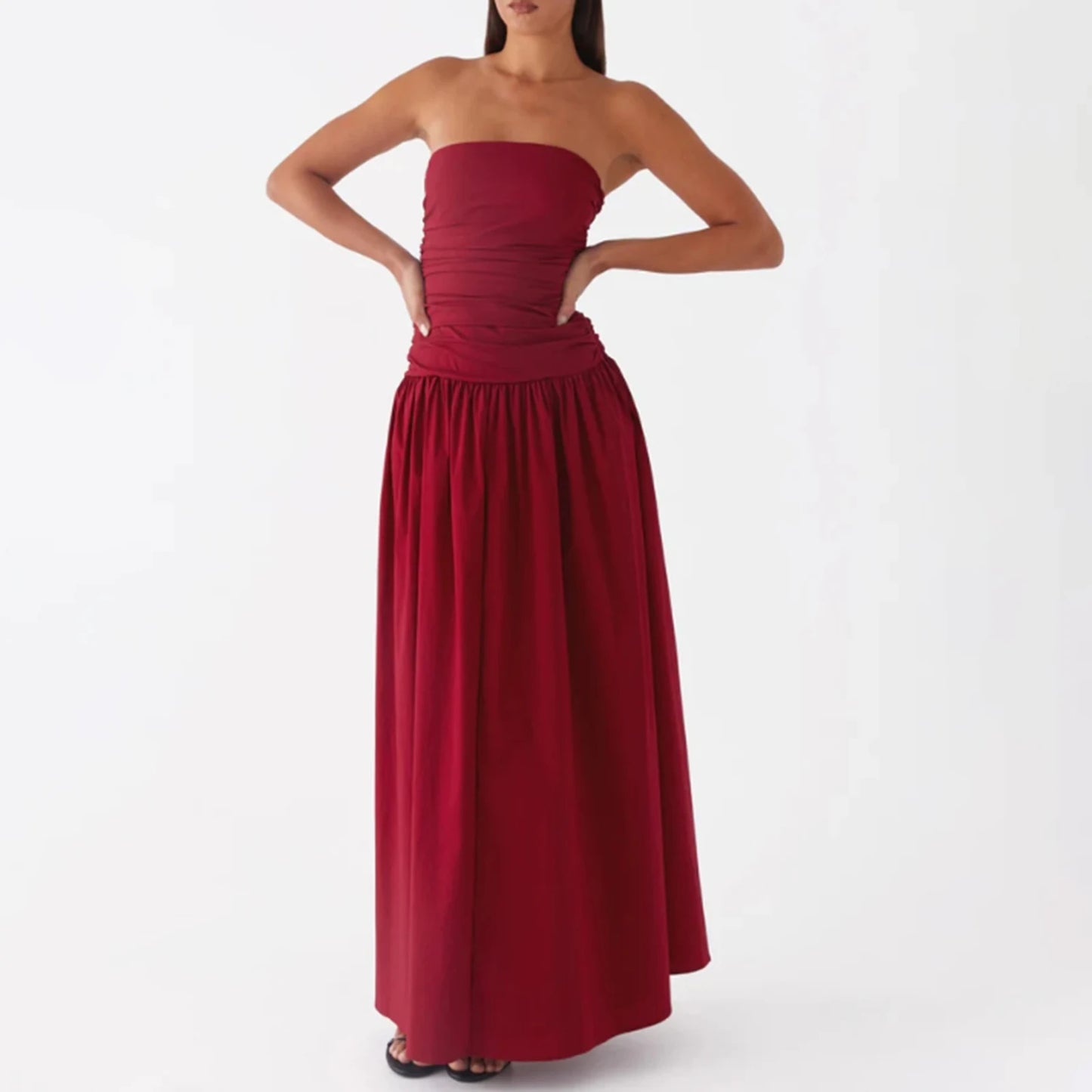 Elegant Strapless Maxi Tube Dress Mango vibes