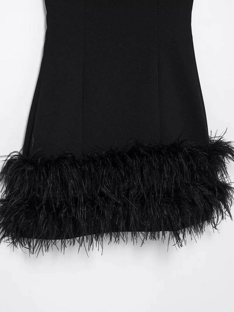 Feather Mini Dress - Shellss