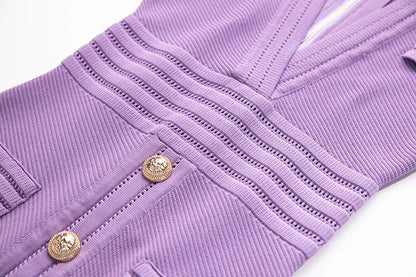 Lavender Gold Buttoned Mini