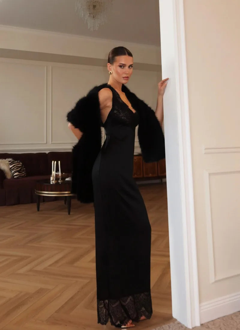 Lace Elegant Evening Maxi Dress