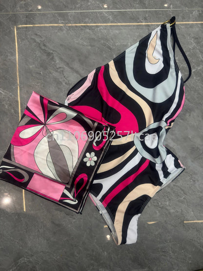 Luxury Design Pink Scarf Swimsuits