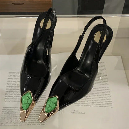 Ultra Luxurious Gemstone Pointed heels