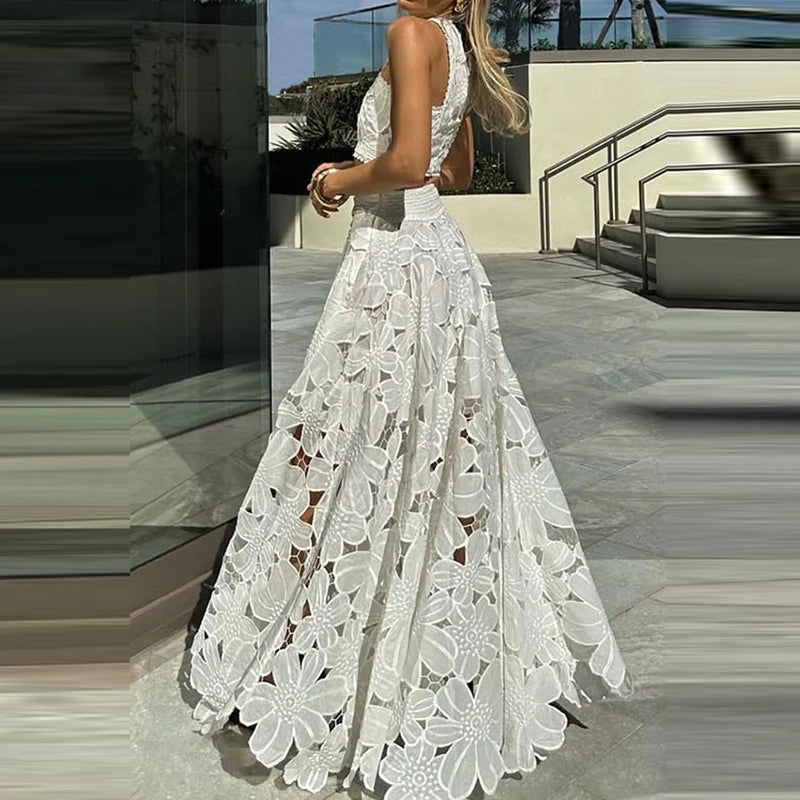White Boho Skirt Set
