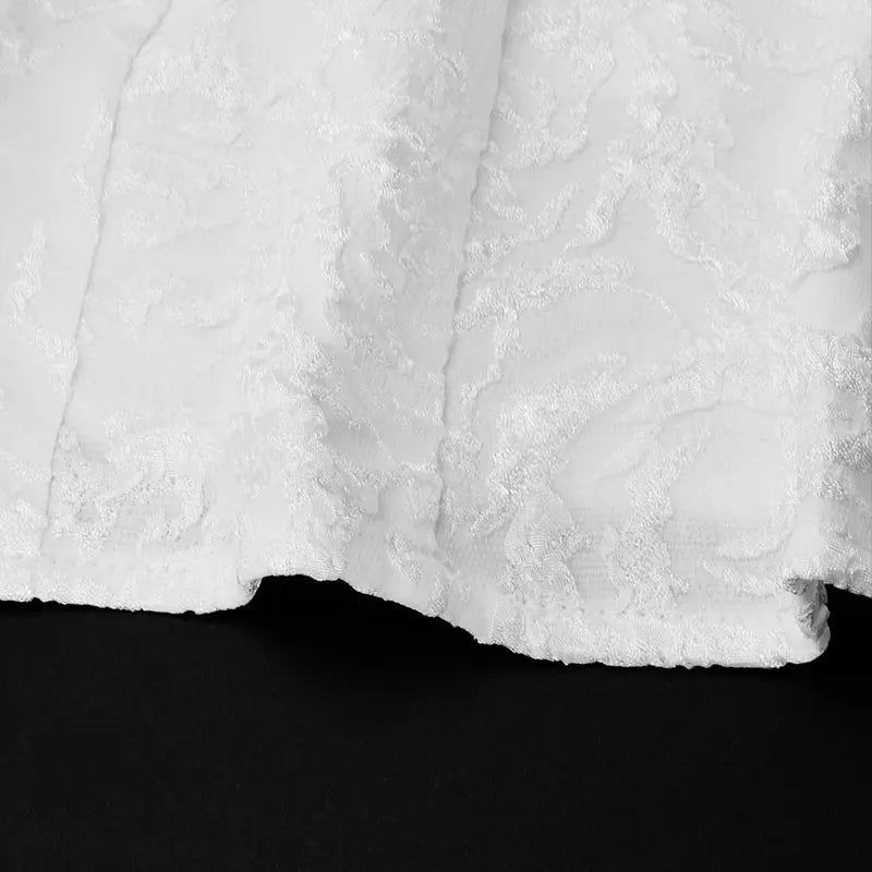 White Mini Waist clinching square neck A Line