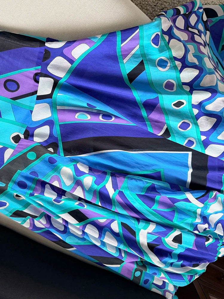Blue Pucci Look Skirt set