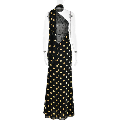 Polka Dot Halter Dress – Vacation-Ready Elegance