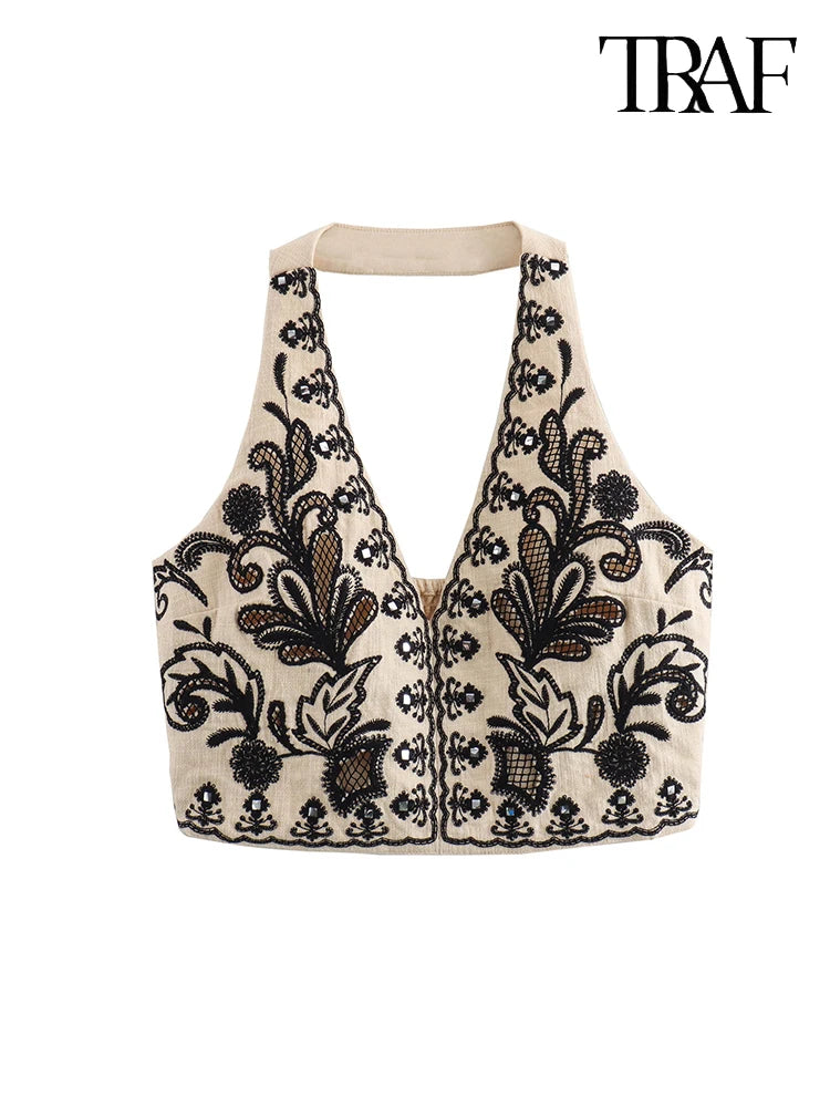 Backless V-Neck set