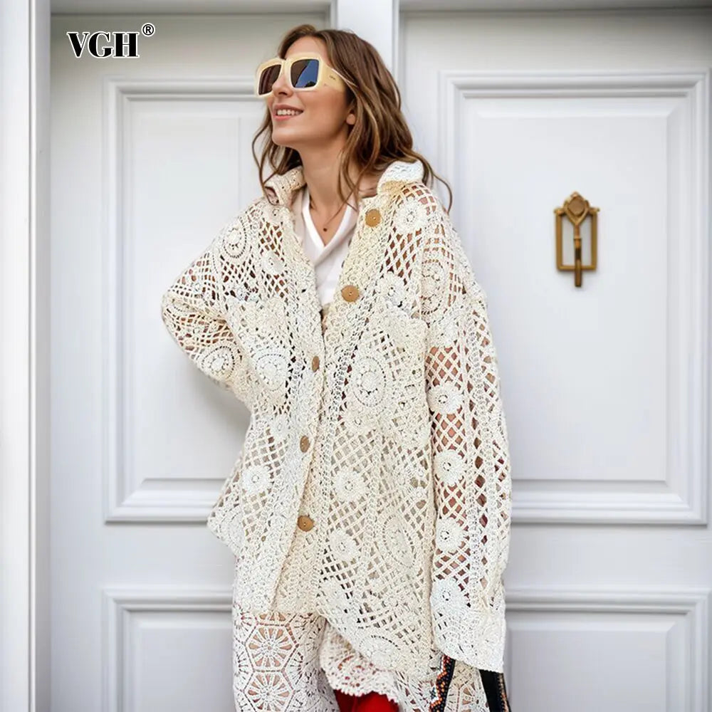 Loose Lace Crochet Shirt