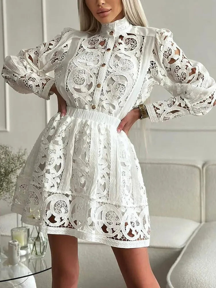 2 Piece Set For Lace Top and Skirt set