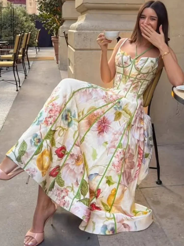Corset floral A-line Summer Dress