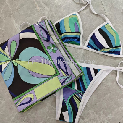 Luxury Design Pink Scarf Swimsuits