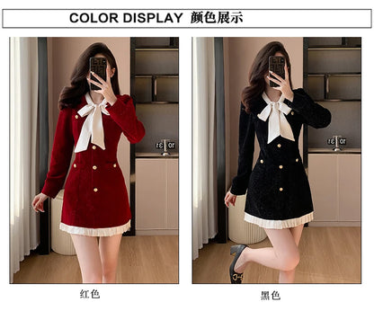 Luxury Burgandy red Velvet Dress