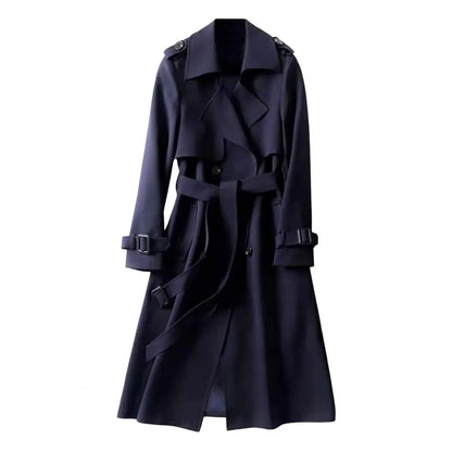 Trench Lapel Long Coats Fashion Double Breasted Jacket