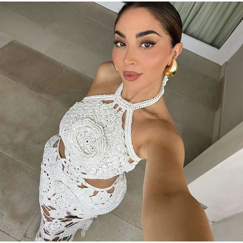 Halter crochet party dress cult gaia