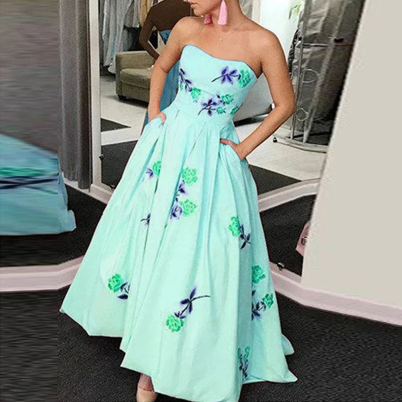 Strapless Long Party Dresses clio