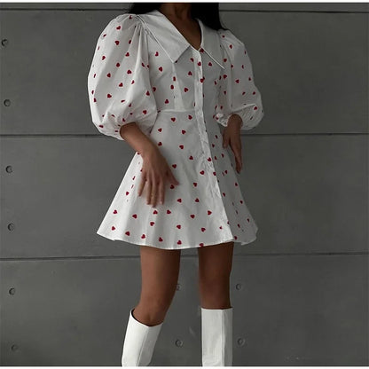 Floral Lotus Leaf Mini Dress
