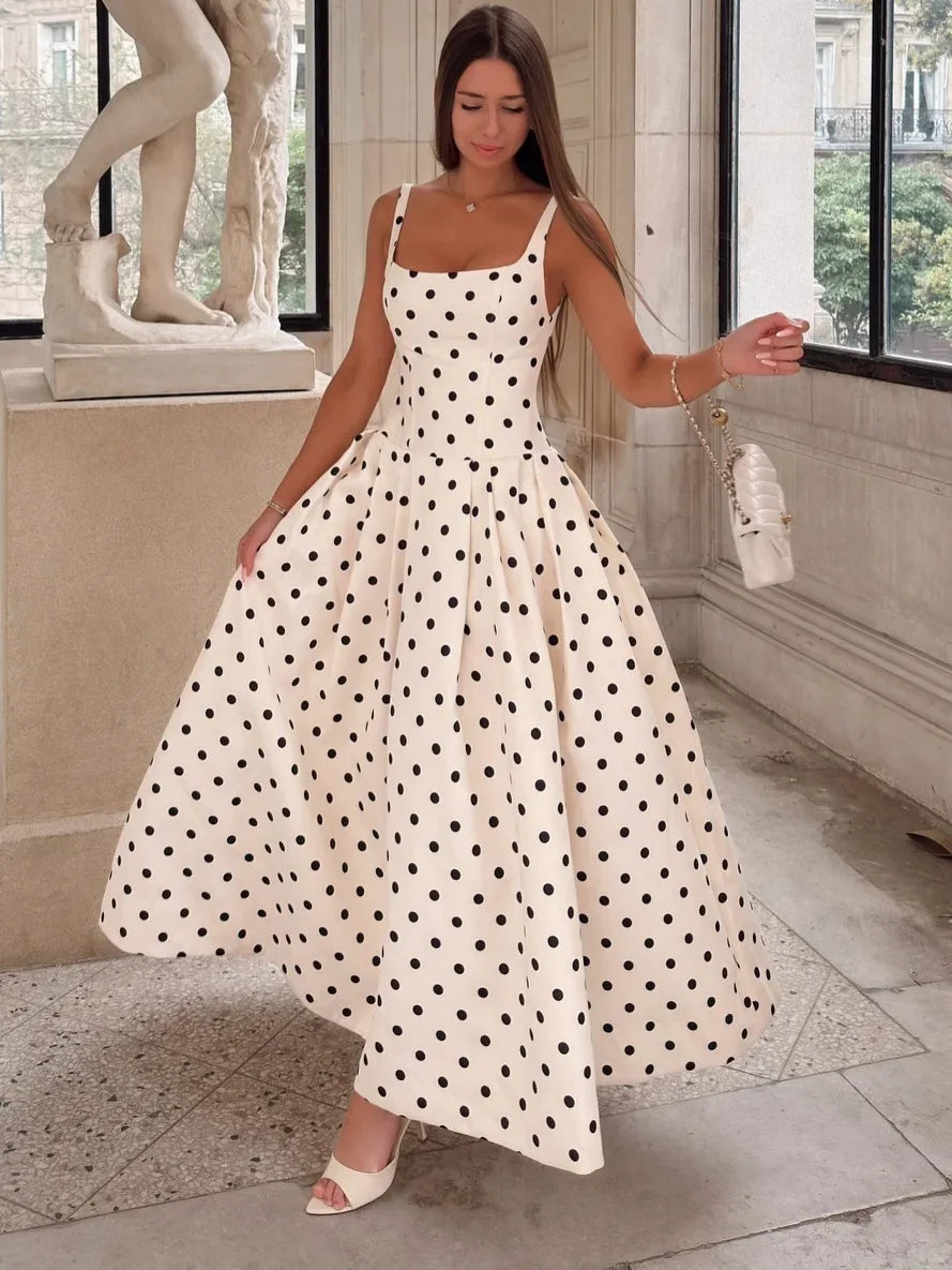 Elegant Polka Dot Midi