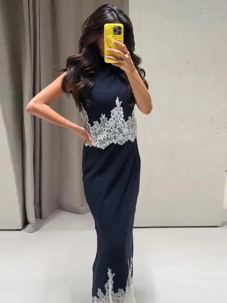 Zara Lace Set Navy Blue