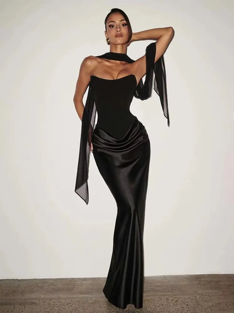 Avrilyaan Satin Pleated Strapless Sleeveless Sexy Dress Women Elegant 2026 Party Dress Backless Maxi Long Summer Dress Vestidos - Shellss