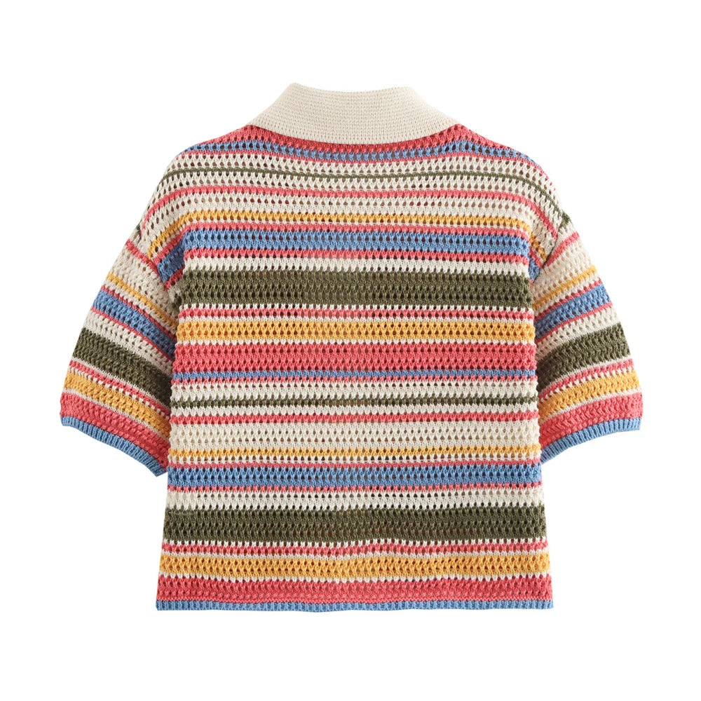 Striped Knit Colorful Set