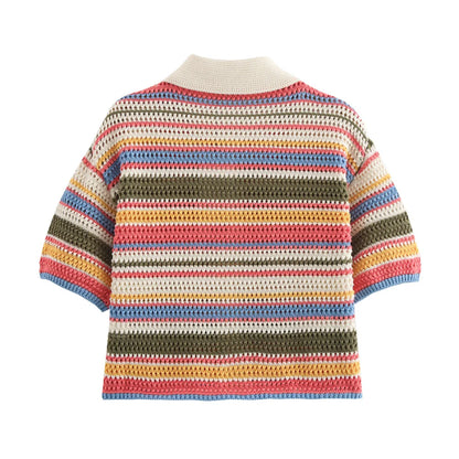 Striped Knit Colorful Set