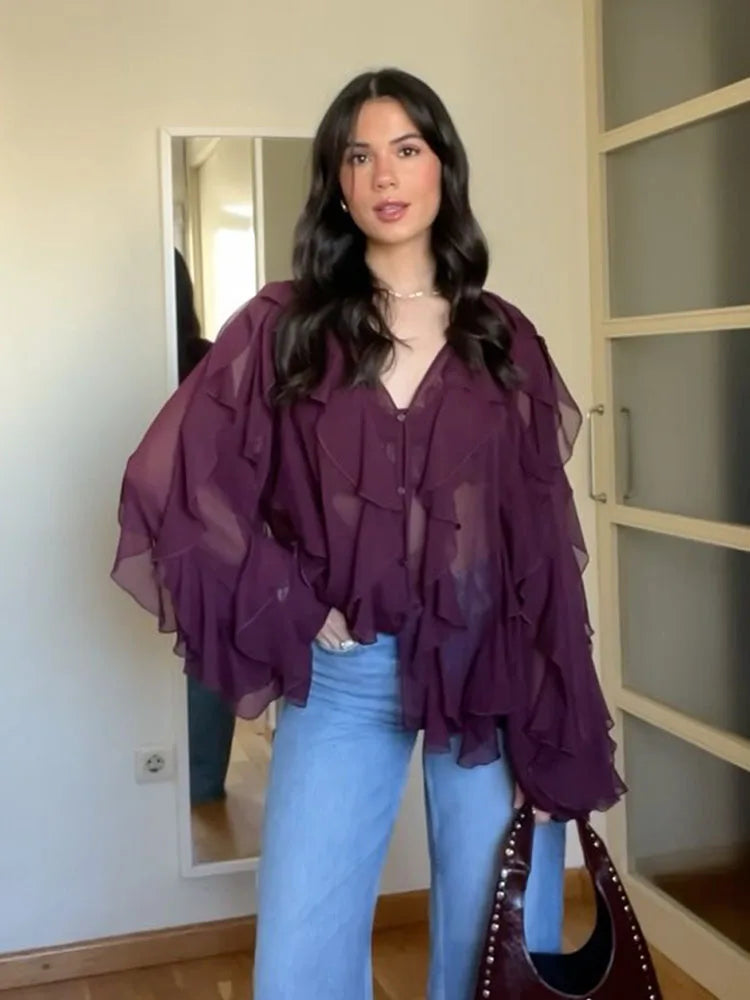 Summer Ruffle frills Top - Shellss