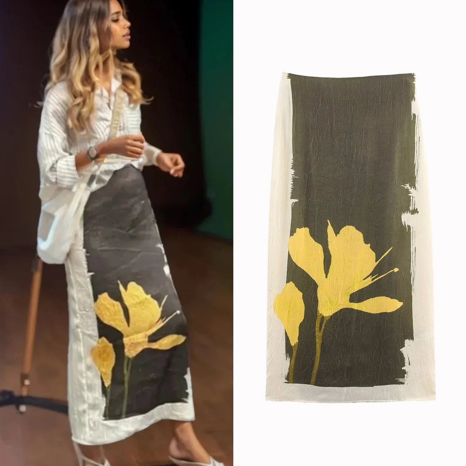 Printed Crepe Skirt