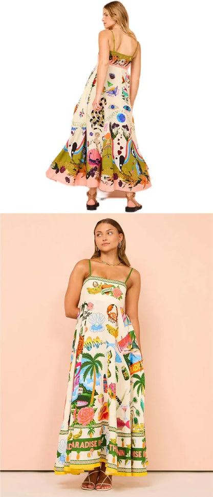 New Hot Sale of the Season – Printed Linen Maxi Dress (in 9 Colors)
