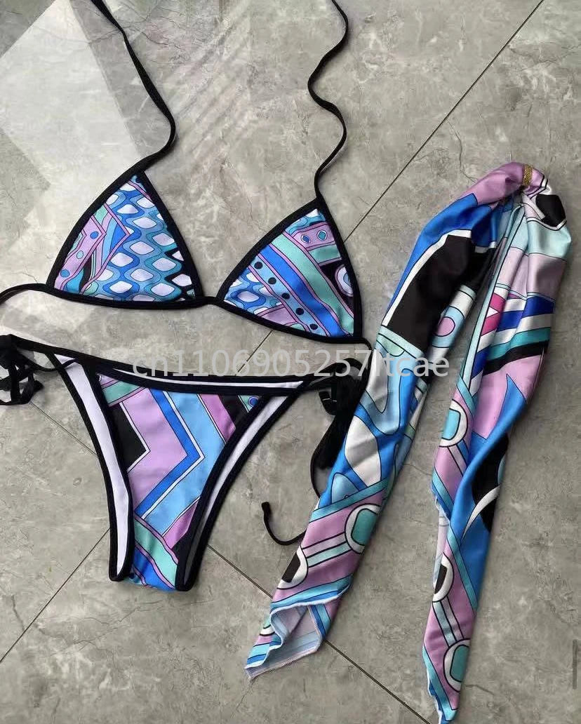 Luxury Design Pink Scarf Swimsuits