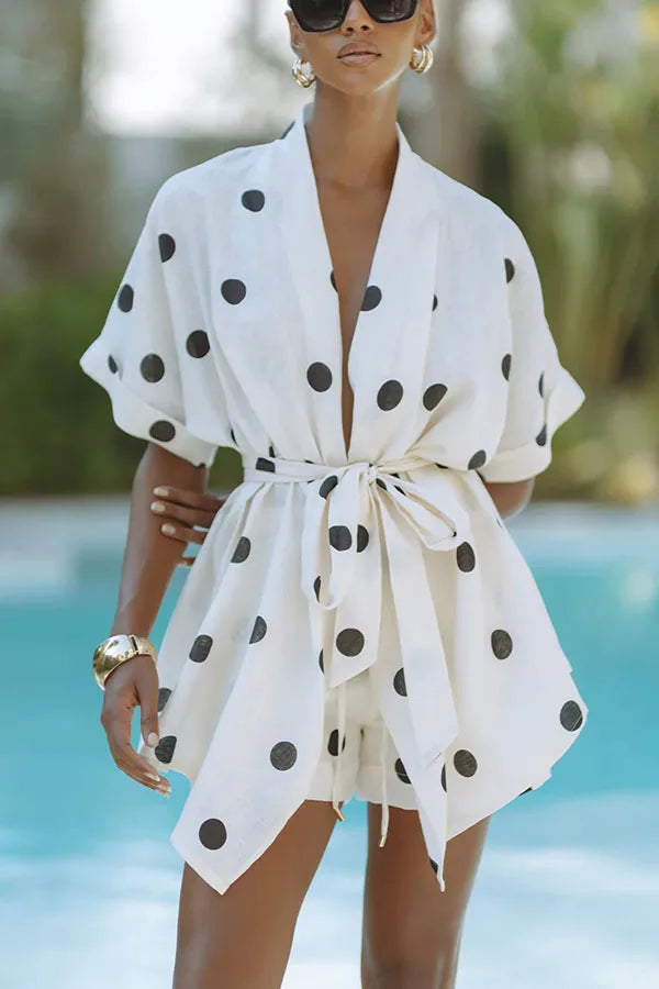 Batwing white Polka Set - Shellss