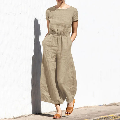 Summer Linen elegant Jumpsuit for strong women