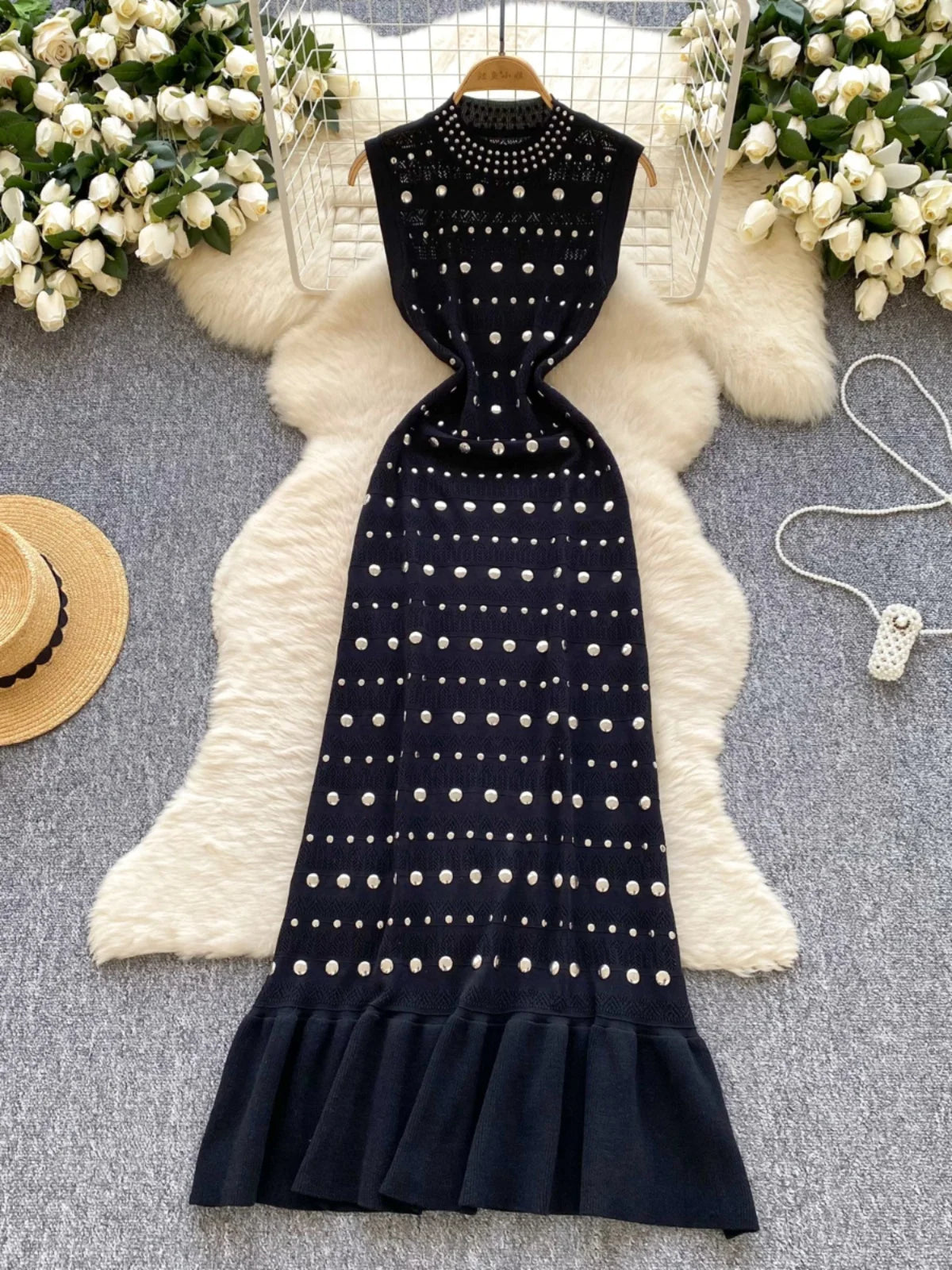 Sandro Riveted Black Dior Dress - Shellss