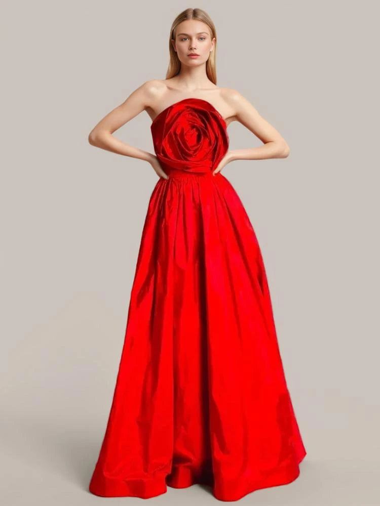 Beautiful Strapless Sleeveless Backless Premium Party Dress