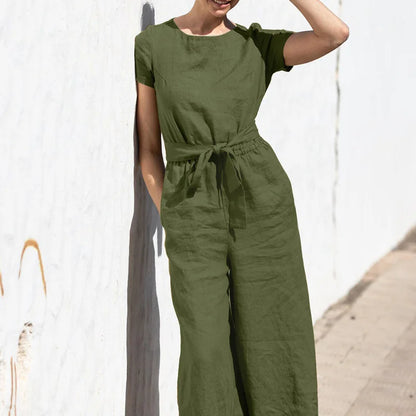 Summer Linen elegant Jumpsuit for strong women