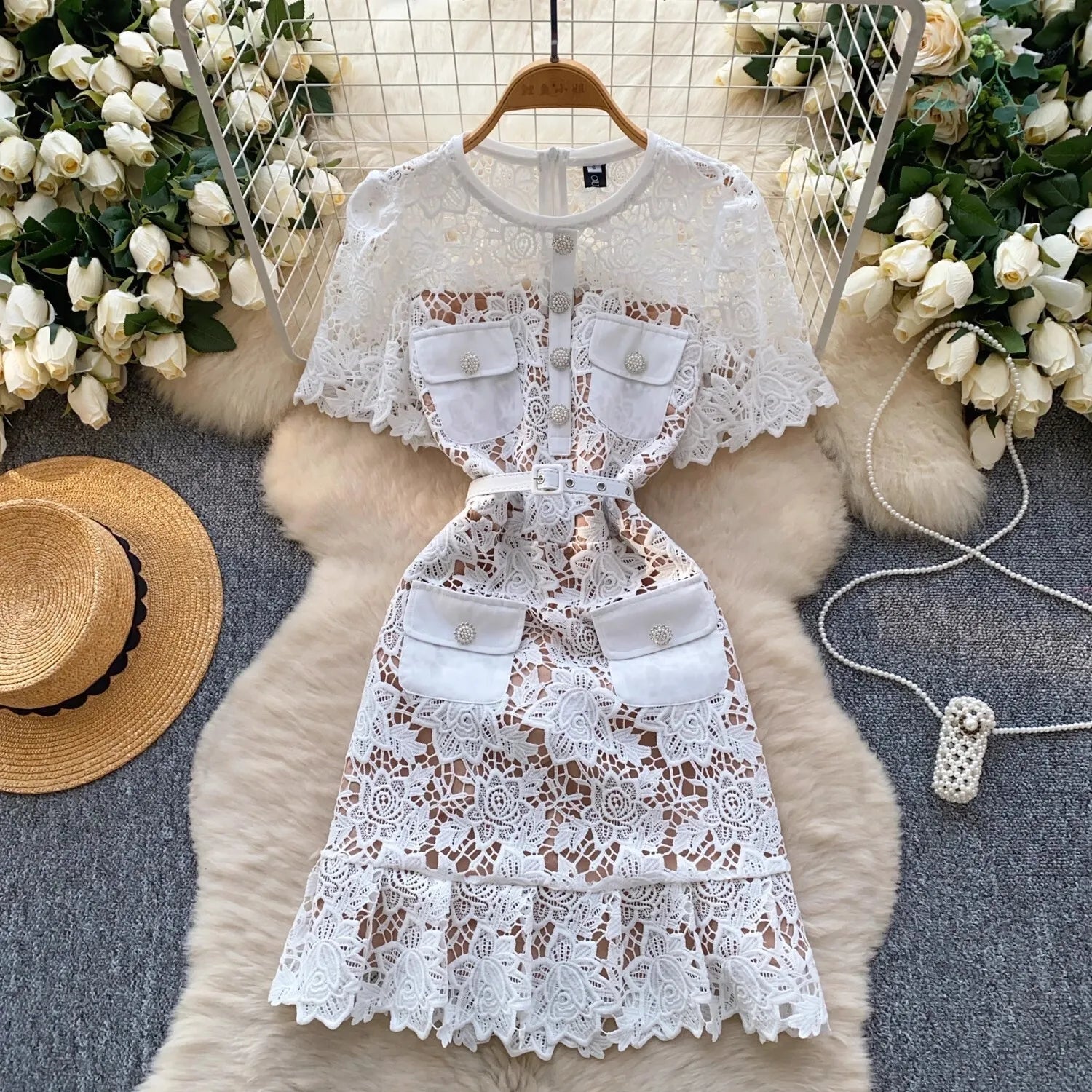 Lace Embroidery Fishtail Party Dresses