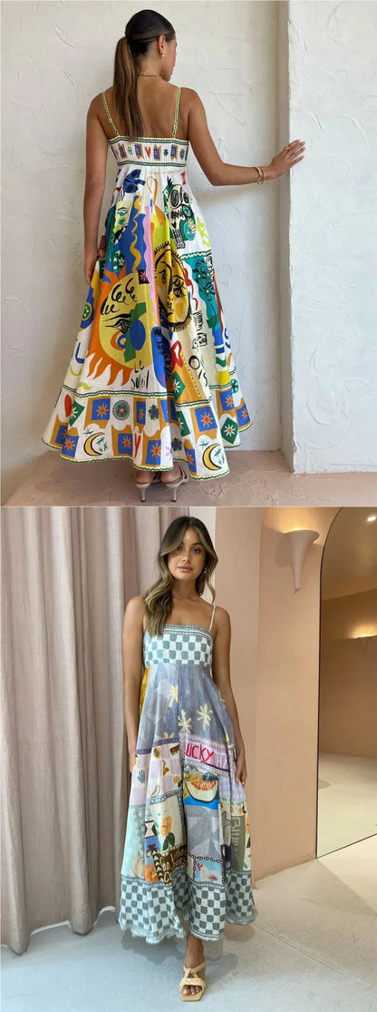 New Hot Sale of the Season – Printed Linen Maxi Dress (in 9 Colors)