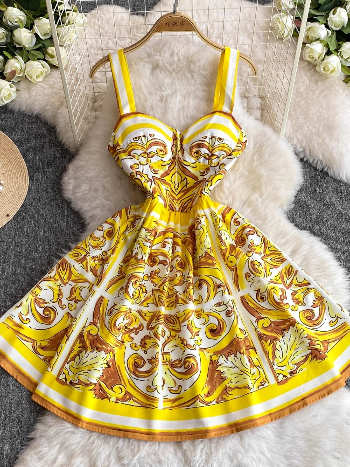 Runway Summer Holiday Golden Yellow Dolce Dress