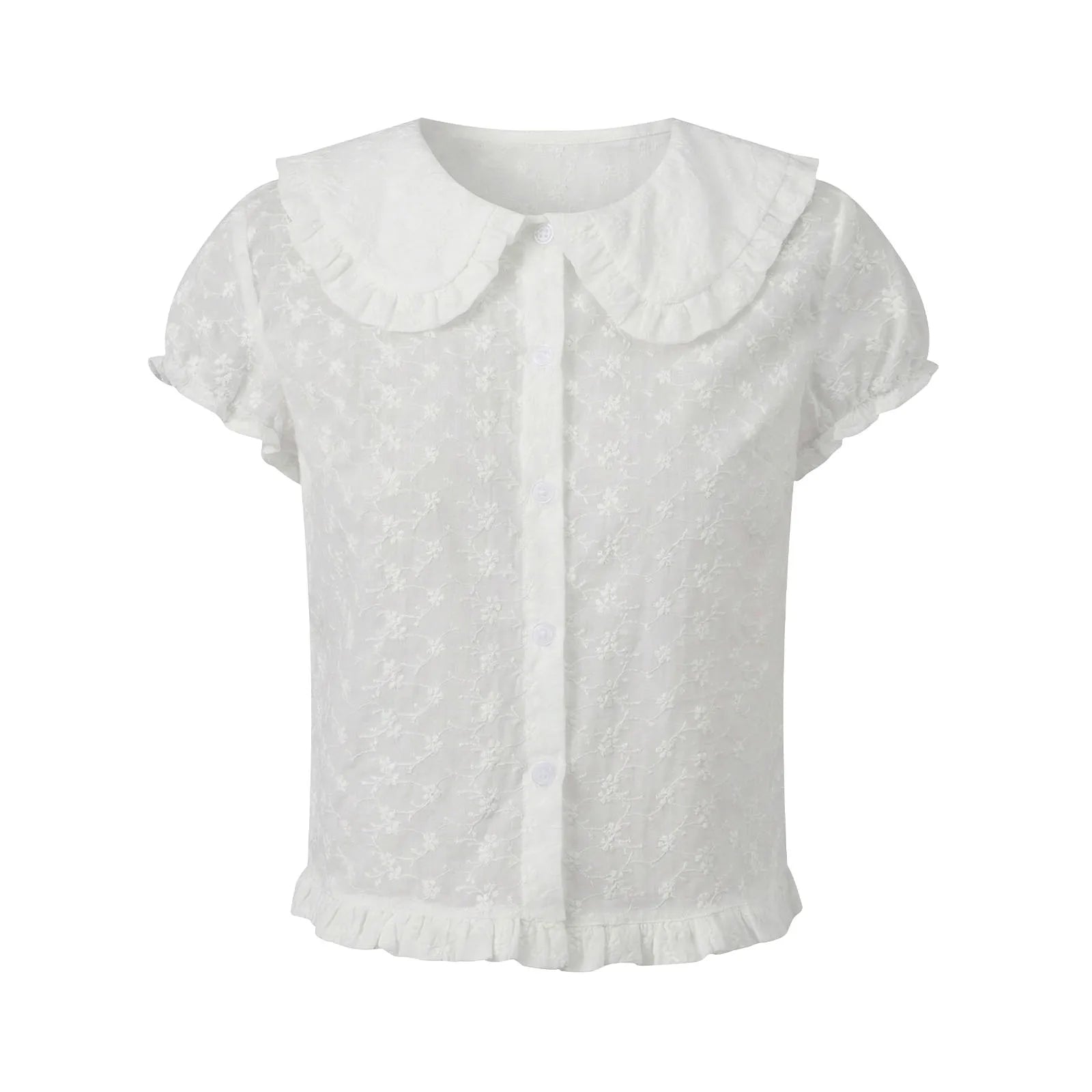 Floral Embroidery White shirt