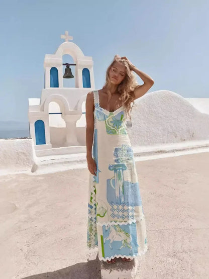 Greece Summer Dress back tie