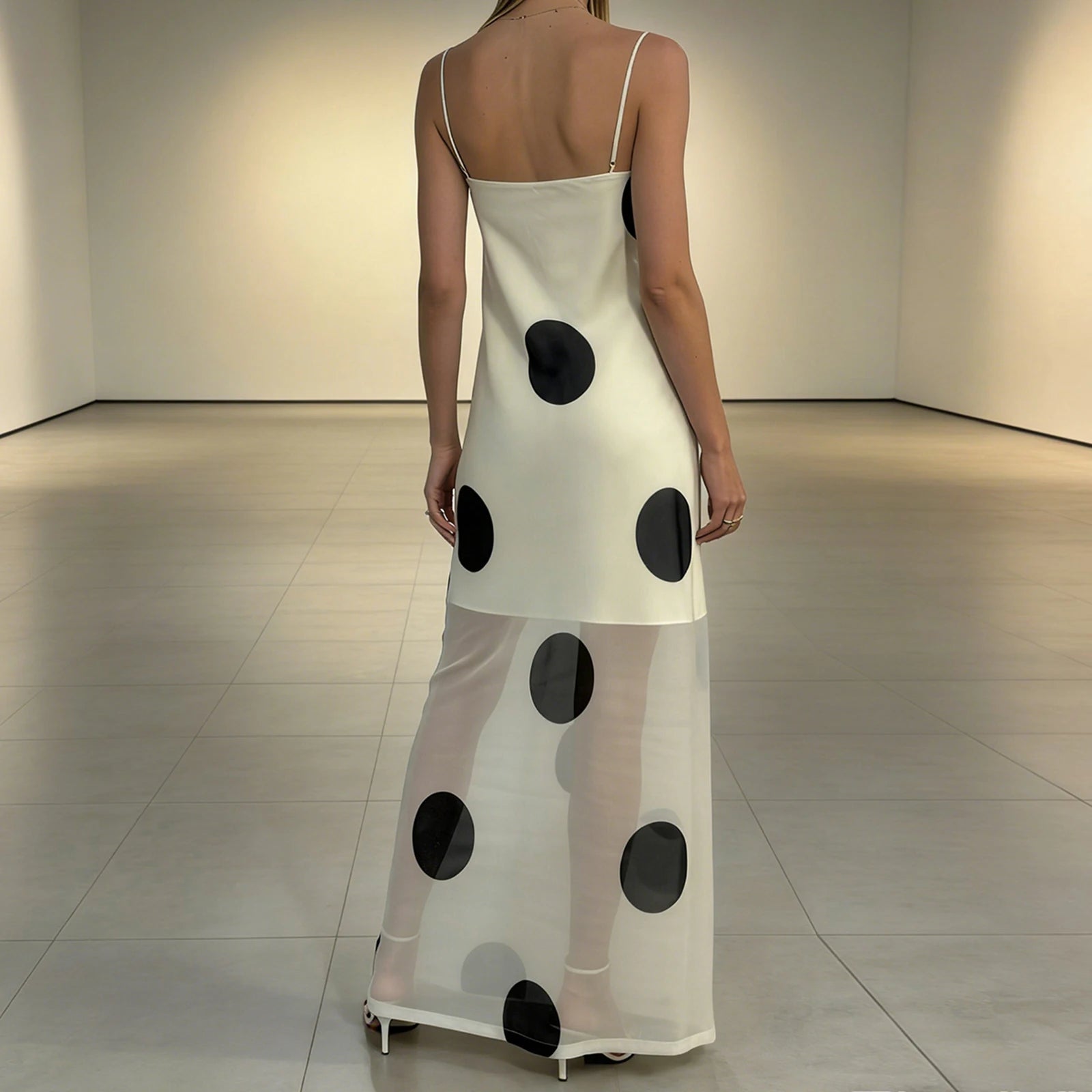 Big polka dots organza Dress - Shellss