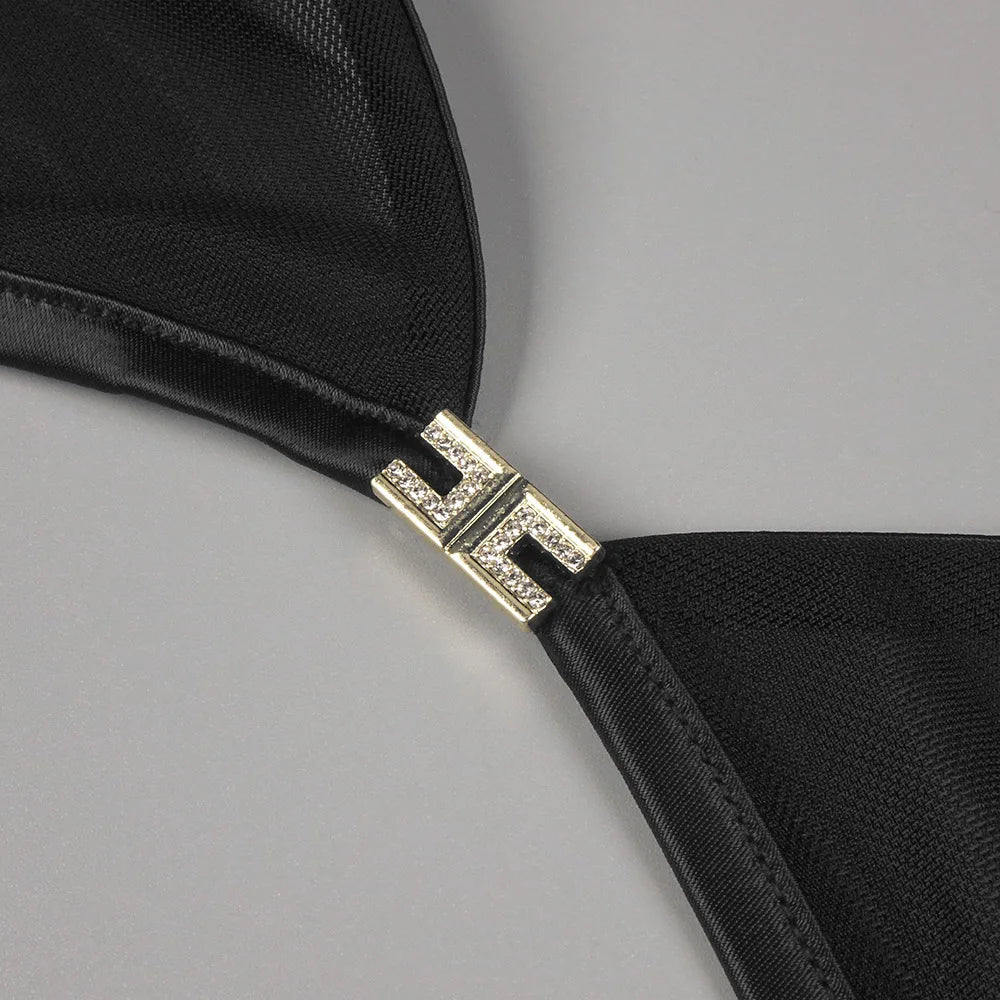 Semi Sheer Black Dress- Party Premium collection